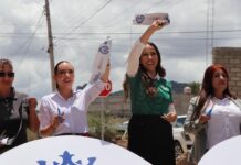 Inauguran Samantha Smith y Libia Dennise obras que cambian vidas en la colonia Lomas del Padre