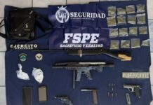 Operativo de las Fuerzas de Seguridad Pública del Estado en Acámbaro deja cuatro detenidos, cinco armas de fuego y 137 dosis de presuntas drogas aseguradas.