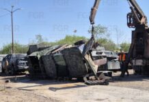 DESTRUYE FGR 25 VEHÍCULOS CON BLINDAJE ARTESANAL EN TAMAULIPAS